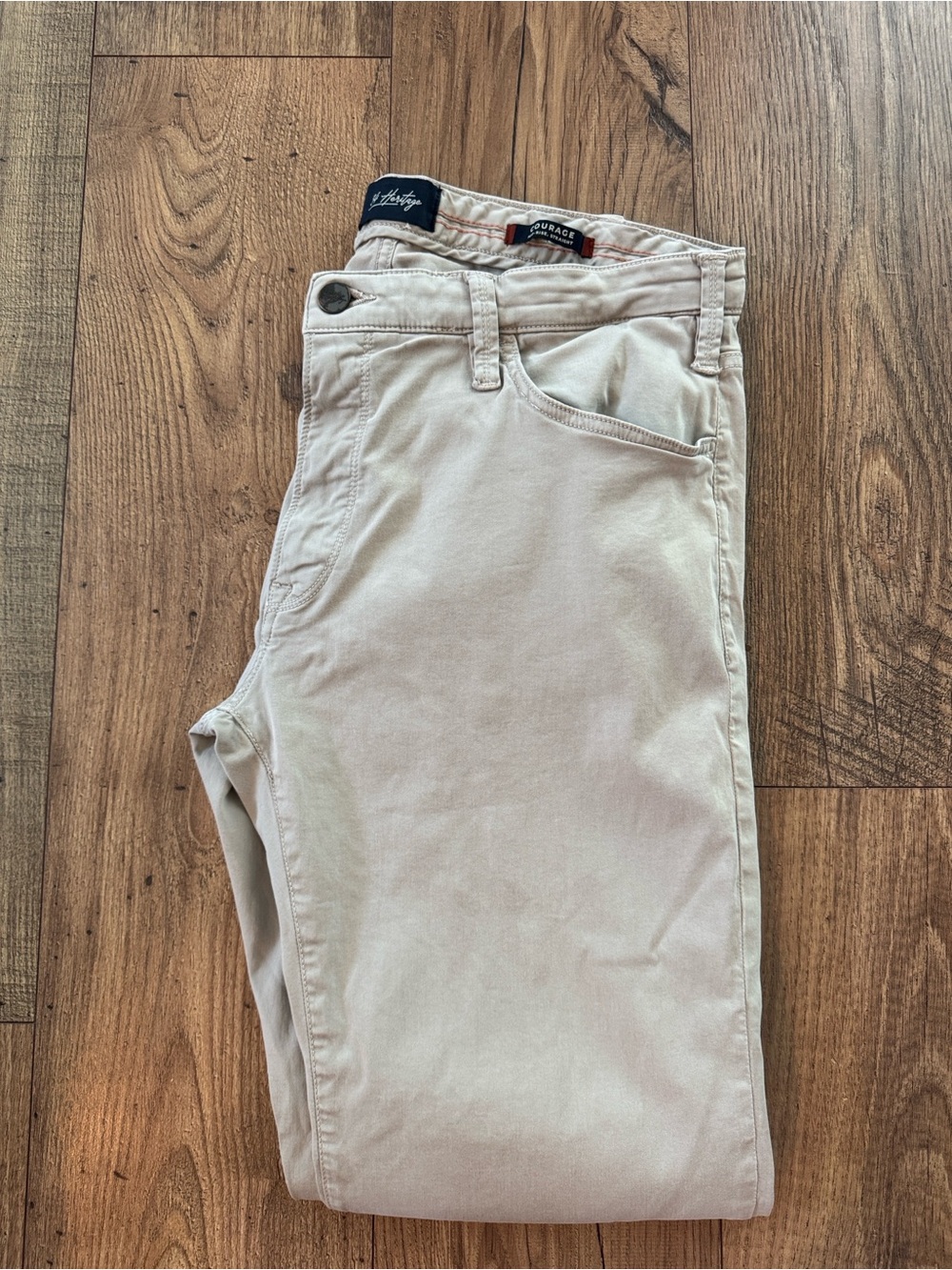 34 Heritage Courage Mid-Rise Straight Light Twill Khaki Pants
